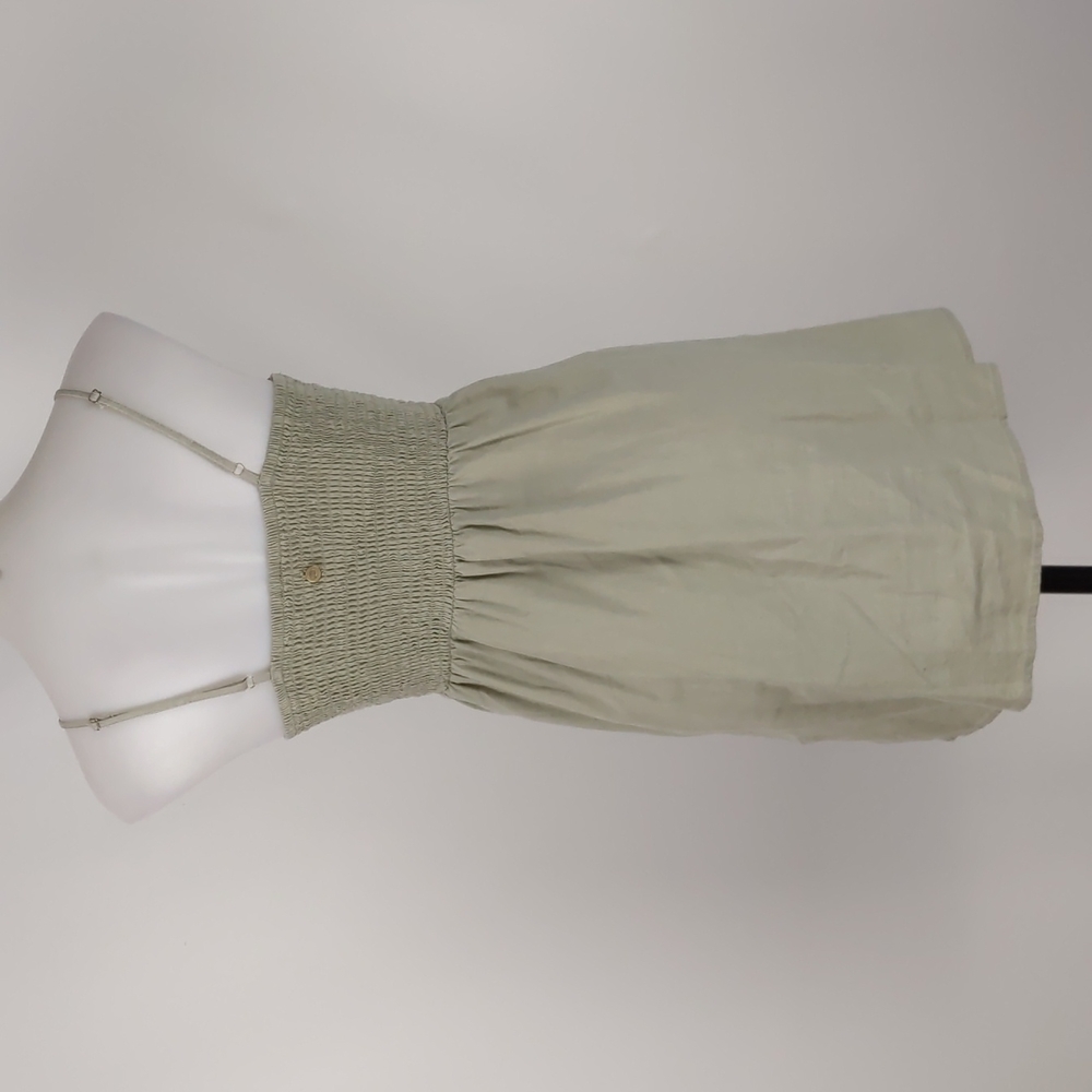 Piping Hot Women's Dress Size 10 Green A-Line Adjustable Straps Shirring Buttons - Picture 12 of 16